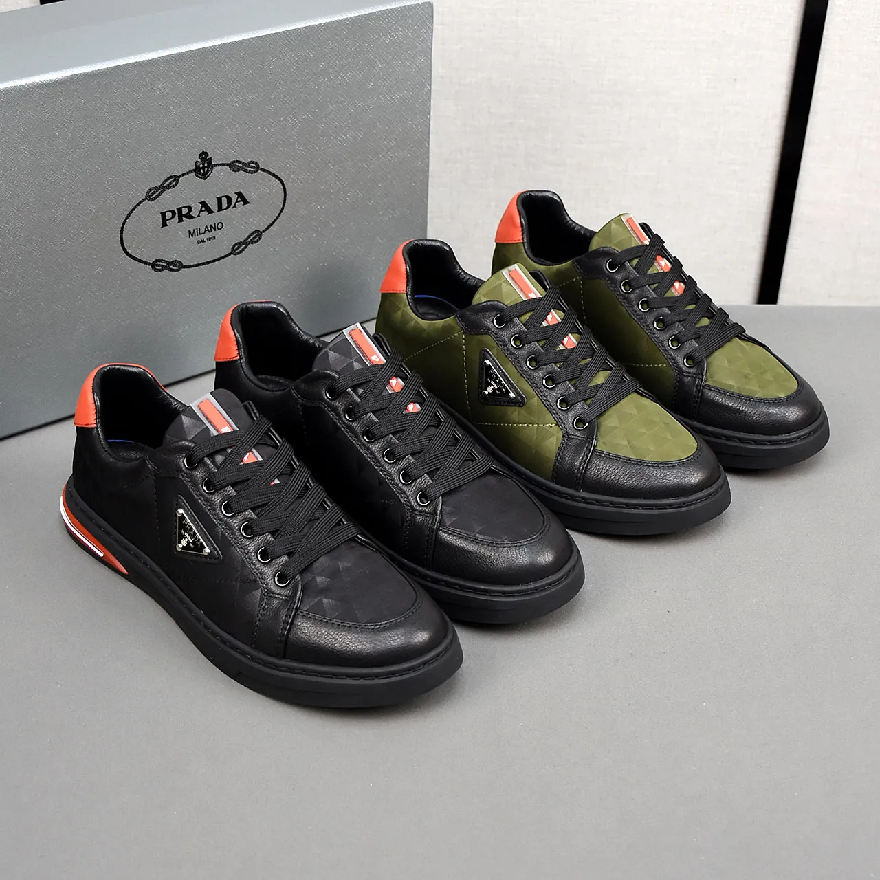 PP420🍄🍄🍄【Prada·PRADA】set off the audience! An international brand that is constantly innovating. This men's casual shoe is the original version. It is made of cowhide leather at a ratio of one to one at the store. It has leather feet and rubber non-slip outsole. It is breathable and comfortable. Quality speaks for itself. 👄38-44